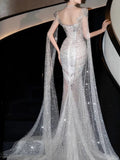 Luxurious Mermaid Evening Dress Strapless Gold Sequins Prom Dress Long Party Dress 19th Birthday Outfits HZ0311