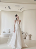 Women¡¯s Strapless Sleeveless Bridal Wedding Dress With Pleated Floor Length A Line Gown for Bride HZ0311