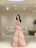 Elegant Ball Gown Strapless Pink Tulle Prom Dress Charming Evening Party Gowns Fashion Wedding Guest Dress HZ0311