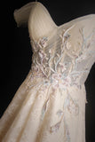 Retro A Line Spaghetti Straps Long/Floor-Length Tulle Prom Dresses With Appliqued Beading HZ0311