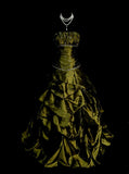 Vintage Ball Gown Strapless Olive Green 1980s With Beads College Formal Outfit Prom Graduation Dresses For Teens HZ0311