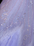 Chic Ball Gown Strapless Lilac With Beaded Crystals Bodice Inspo Formal Party Gowns Prom Dresses HZ0311