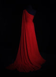 Vintage Prom Dresses Aesthetic A line One Shoulder Red Chiffon With Beaded Bodice Inspo Formal Party Gown HZ0311