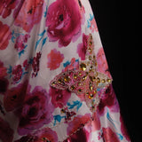Vintage Prom Dresses Aesthetic Mermaid Sweetheart Floral Satin With Beaded Crystals Bodice Inspo Formal Party Gowns HZ0311