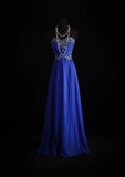 Vintage A line Sweetheart Royal Blue With Silver Beaded Long Prom Dresses Inspiration Evening Gowns Formal Party Prom Dress HZ0311