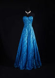 Vintage A line Sweetheart Royal Blue With Beaded Long Prom Dresses Inspiration Evening Gowns Formal Party Prom Dress HZ0311