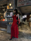 Unique Mermaid Strapless Bright Red Slit Long Prom Dresses Inspiration Prom Gowns Formal Prom Dress HZ0311