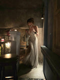 Glittering Mermaid Spaghetti Strap Champagne With Corset Lace Up Back Long Prom Dresses Inspiration 18th Birthday Outfits Formal Dress HZ0311