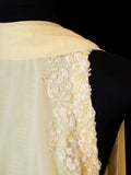 Chic A line Scoop Neck Yellow Chiffon With Feathers Long Party Dresses Prom Dresses Impress Wedding Guest Dress HZ0311