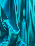 Chic A line Spaghetti Strap Blue Satin Long Party Dresses Prom Dresses Impress Wedding Guest Dress HZ0311