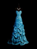 Vintage Mermaid 1950s Sweetheart Blue With Beaded Gems Long Prom Dresses Party Dress 18th Birthday Outfits Graduation Dress HZ0311