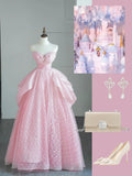 Cute Ball Gown Sweetheart Pink Tulle Long Prom Dresses Inspo 19th Birthday Outfits Formal Dress HZ0311