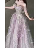 Sweet Ball Gown Off The Shoulder Tulle Pink Prom Dresses Inspiration Long Party Night Gowns 20th Birthday Outfits HZ0311