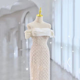 Modest Mermaid Spaghetti Straps White Sequin Prom Dresses Inspiration Long Party Night Evening Dress 20th Birthday Outfits HZ0311