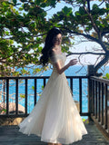 Elegant A Line Spaghetti Straps Champagne Chiffon Sleeveless Long Prom Dresses 18th Birthday Outfits HZ0311