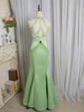 Vintage 1980s Mermaid V Neckline Green Prom Dresses Inspiration Long Party Retro Evening Dress 21st Birthday Outfits HZ0311