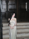 Modest A Line Spaghetti Straps Ivory Satin Long With Scarf Prom Dresses Wedding Guest Dress 16th Birthday Outfits HZ0311