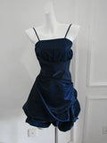 Vintage Ball Gown Spaghetti Straps Short Cocktail Dress 16th Birthday Outfits Homecoming Dresses Night Party Gown HZ0311