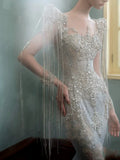 Sparkly Mermaid Sweetheart Sequins With Beads Long Sleeves Prom Dresses Inspiration Long Party Night Gowns 20th Birthday Outfits HZ0311