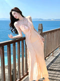 Simple Spaghetti Straps Coral Pink Mermaid Prom Dresses Long Birthday Outfits HZ0311