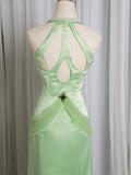 Vintage 1980s Mermaid V Neckline Green Prom Dresses Inspiration Long Party Retro Evening Dress 21st Birthday Outfits HZ0311