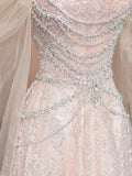 Unique Ball Gown Off The Shoulder Pink With Short Sleeves Prom Dresses Inspiration Party Night Gowns 20th Birthday Outfits HZ0311