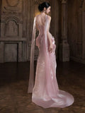 Sparkly Mermaid Strapless Pink Sequins Prom Dresses Inspiration Long Party Night Evening Gowns 19th Birthday Outfits HZ0311