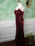 Vintage 1950s Mermaid Spaghetti Straps Burgundy Prom Dresses Inspiration Long Party Retro Evening Dress 18th Birthday Outfits HZ0311