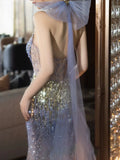 Modest Mermaid Halter Sequins Prom Dresses Inspiration Long Party Evening Dress 19th Birthday Outfits HZ0311