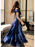 Elegant Mermaid Off The Shoulder Burgundy Long Prom Dresses 16th Nigh Party Birthday Outfits HZ0311
