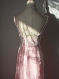 Vintage 1960s Mermaid V Neck Pink With Ruffles Lace Prom Dresses Inspiration Long Party Evening Dress 18th Birthday Outfits HZ0311