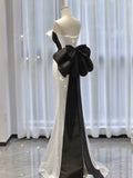 Elegant Mermaid Strapless White Sequins Prom Dresses Inspiration Long Party Evening Dress 19th Birthday Outfits HZ0311