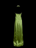 Simple A line Halter Olive Green Ruched Satin Long Prom Dress Ideas With Pleated Formal Party Dress Inspo For Women HZ0311