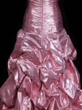 Classy Ball Gown Sweetheart Pink Organza With Beadings Layered Long Prom Dresses Trendy Party Dress For Women HZ0311