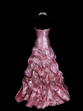 Classy Ball Gown Sweetheart Pink Organza With Beadings Layered Long Prom Dresses Trendy Party Dress For Women HZ0311