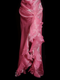 Modest Mermaid Halter Pink Ruched Long Prom Dress Ideas With Pleated Formal Party Dress Inspo For Women HZ0311