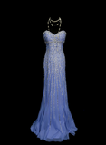 Classy Formal Mermaid Sweetheart Blue Sequins With Beads Style Impress Long 2026 Prom Dresses Party Gowns HZ0311