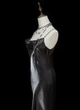 Chic Formal Mermaid Spaghetti Strap Gray Style Impress Long Prom Dresses Party Gowns HZ0311