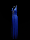 Classy Mermaid Halter Royal Blue With Beaded Bodice Long Prom Dresses Party Dress 18th Birthday Outfits Graduation Dress HZ0311