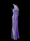 Vintage Mermaid Scoop Lilac Sleevless Backless Long 70s Prom Dresses Formal Gowns Inspo Evening Outfit HZ0311