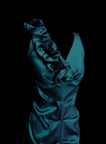 Stunning Mermaid V Neck Blue Satin Pleated Long Prom Dresses Evening Outfits Formal Dress HZ0311