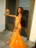 Sexy Mermaid Off The Shoulder Sequin Split Prom Dresses Formal Dress 18th Birthday Outfits Prom Gown HZ0311
