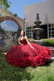 Charming Ball Gown Sweetheart Burgundy Long Quinceanera Dress Sweet 15 16 Dresses HZ0311