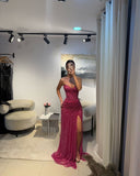 Stunning Mermaid Sweetheart Fuchsia Long Prom Dresses Inspo Prom Dress Glitter Sequin Evening Gown HZ0311