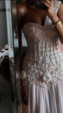 Exquisite Mermaid One Shoulder Pink Chiffon With Silver Beaded Prom Dresses Long Party Dress 18th Birthday Outfits Prom Gown HZ0311