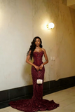 Glamour Mermaid Sweetheart Green Sequin Beads Prom Dresses Party Dress 20th Birthday Outfits Graduation Dress HZ0311