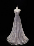 Luxury A line Sweetheart Sleeveless Sequin Beads Fitted Long Wedding Dress Bride Gown Wedding Dresses HZ0311