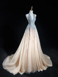 Timeless Ball Gown Halter Neck Champagne Blue Sequin Long Prom Dresses For Teens Formal Dress Birthday Outfits Prom Gown HZ0311