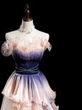 Modest A line Strapless Blush Pink Tulle Pleated Long Prom Dresses Formal Dress 18th Birthday Outfits Prom Gown HZ0311