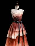 Modest A line Strapless Tulle Multi Colors Long Prom Dresses Formal Dress 20th Birthday Outfits Prom Gown HZ0311
